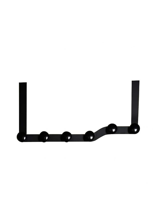 إنشز هوم علاقة ملابس للباب بتصميم متعرج – أسود مع أزرار - Image 2